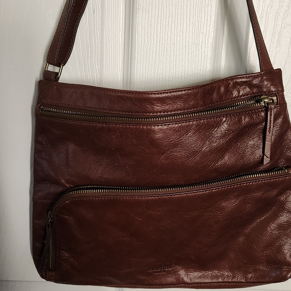 Brown Leather Shoulder Bag MARGOT - Picture 2 of 6